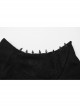 Handsome Black Elastic Hard Leather Shoulder Eyelets And Rivets Embellished With Arc Shaped Punk Style Super Short Coat