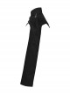 Handsome Black Elastic Hard Leather Shoulder Eyelets And Rivets Embellished With Arc Shaped Punk Style Super Short Coat