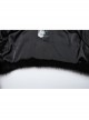 Black Personalized Imitation Silver Fox Fur Front Patent Leather Functional Zipper Decoration Punk Style Rivet Short Fur Coat