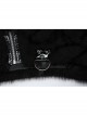 Black Personalized Imitation Silver Fox Fur Front Patent Leather Functional Zipper Decoration Punk Style Rivet Short Fur Coat
