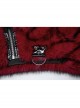 Black And Red Personalized Imitation Silver Fox Fur Front Patent Leather Functional Zipper Decoration Punk Style Rivet Short Fur Coat