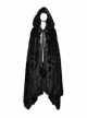 Gorgeous Black Imitation Silver Fox Fur Collar Tie With Fur Ball Decoration Gothic Style Hooded Asymmetrical Warm Cloak