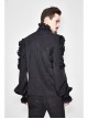 Black Jacquard High Collar Flounces Long Sleeves Lace Cuff Gothic Shirt