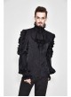 Black Jacquard High Collar Flounces Long Sleeves Lace Cuff Gothic Shirt