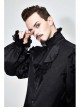 Black Jacquard High Collar Flounces Long Sleeves Lace Cuff Gothic Shirt