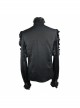 Black Jacquard High Collar Flounces Long Sleeves Lace Cuff Gothic Shirt