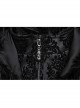 Retro Black Flocked Woven Front Waist With Exquisite Double Row Of Gemstone Hand Sewn Button Design Gothic Style Gorgeous Long Sleeved Coat