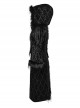 Retro Black Flocked Woven Front Waist With Exquisite Double Row Of Gemstone Hand Sewn Button Design Gothic Style Gorgeous Long Sleeved Coat