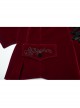 Red Exquisite Embroidered Weft Velvet Front Center Lapel Retro Design Gothic Style Drawstring Long Sleeve Coat