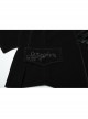 Black Exquisite Embroidered Weft Velvet Front Center Lapel Retro Design Gothic Style Drawstring Long Sleeve Coat