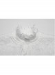 White Vintage Stretch Twill Woven Front Center Three Dimensional Flocking Lace Shawl With Rose Button Gothic Style Wide Shoulder Long Sleeve Shirt