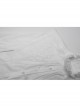 White Vintage Stretch Twill Woven Front Center Three Dimensional Flocking Lace Shawl With Rose Button Gothic Style Wide Shoulder Long Sleeve Shirt