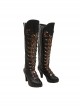 Wicked Madame Morrible Embroidery Styles Halloween Cosplay Accessories Black High Heel Boots