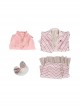 Movie Wicked Glinda Striped Suit Halloween Cosplay Costume Full Set