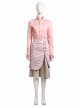 Movie Wicked Glinda Striped Suit Halloween Cosplay Costume Full Set