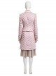 Movie Wicked Glinda Striped Suit Halloween Cosplay Costume Full Set