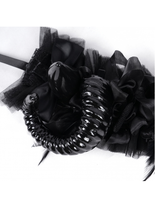 Black Lace Flower Dark Corners Decorated Gothic Style Headband Headdress