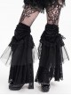 Black Personalized Lace Patchwork Fishtail Pleated Gothic Style Layered Leg Guards