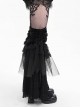Black Personalized Lace Patchwork Fishtail Pleated Gothic Style Layered Leg Guards