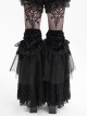 Black Personalized Lace Patchwork Fishtail Pleated Gothic Style Layered Leg Guards