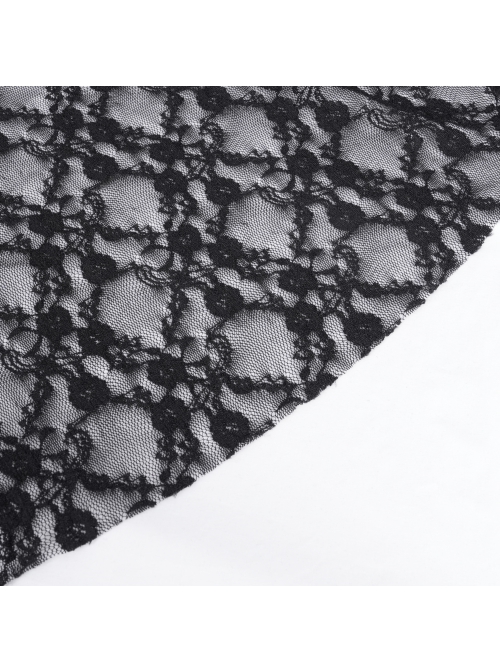Black Personalized Lace Patchwork Fishtail Pleated Gothic Style Layered Leg Guards