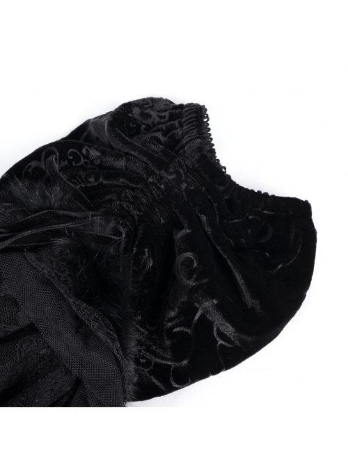 Black Personalized Lace Patchwork Fishtail Pleated Gothic Style Layered Leg Guards