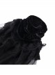 Black Personalized Lace Patchwork Fishtail Pleated Gothic Style Layered Leg Guards