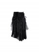 Black Personalized Lace Patchwork Fishtail Pleated Gothic Style Layered Leg Guards