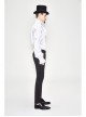 White Jacquard High Collar Flounces Long Sleeves Lace Cuff Gothic Shirt