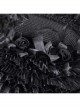 Dark And Elegant Black Pleated Layered Flowers With Glass Pendant Decoration Gothic Style Gorgeous Dress Hat