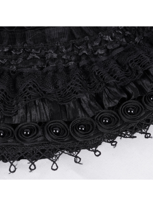 Halloween Death Note Black Layered Gothic Style Elegant Dress Hat