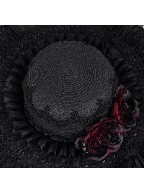 Halloween Death Note Black Layered Gothic Style Elegant Dress Hat
