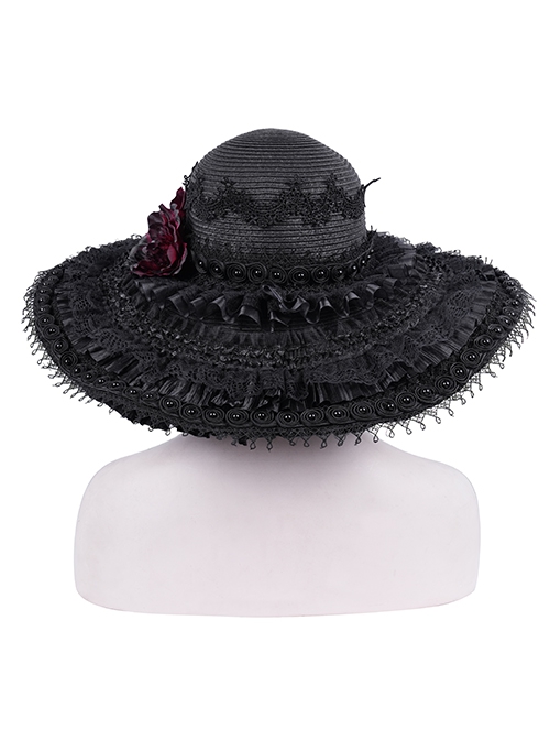 Halloween Death Note Black Layered Gothic Style Elegant Dress Hat