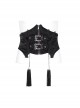 Black Palace Retro With Embroidery Lace Decoration Gothic Style Adjustable Gorgeous Waist Seal