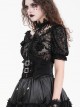 Black Palace Retro With Embroidery Lace Decoration Gothic Style Adjustable Gorgeous Waist Seal
