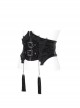 Black Palace Retro With Embroidery Lace Decoration Gothic Style Adjustable Gorgeous Waist Seal