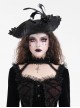 Personalized Black Lace Ruffles With Feather Decoration Gothic Pirate Tricorn Hat