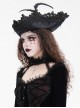 Personalized Black Lace Ruffles With Feather Decoration Gothic Pirate Tricorn Hat