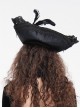 Personalized Black Lace Ruffles With Feather Decoration Gothic Pirate Tricorn Hat