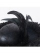 Personalized Black Lace Ruffles With Feather Decoration Gothic Pirate Tricorn Hat