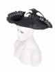 Personalized Black Lace Ruffles With Feather Decoration Gothic Pirate Tricorn Hat