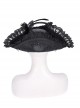 Personalized Black Lace Ruffles With Feather Decoration Gothic Pirate Tricorn Hat