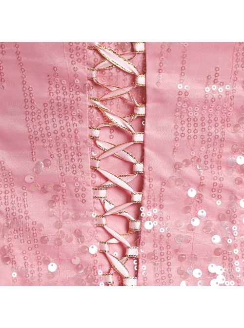 Movie Wicked Glinda Pink Wedding Dress Halloween Cosplay Costume Full Set