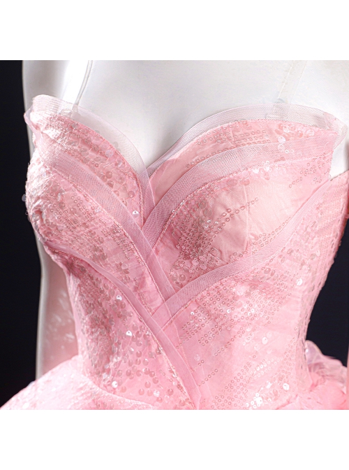 Movie Wicked Glinda Pink Wedding Dress Halloween Cosplay Costume Full Set