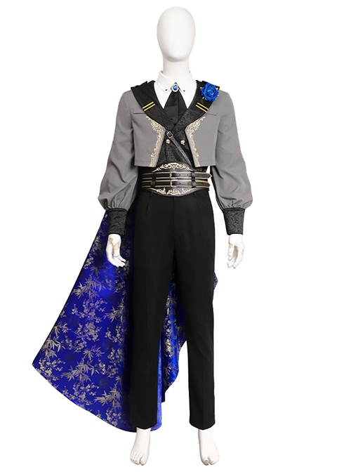 Game Final Fantasy Youth Sephiroth Blue Rose Night Of Thorns Halloween Cosplay Costume Set Without Shoes
