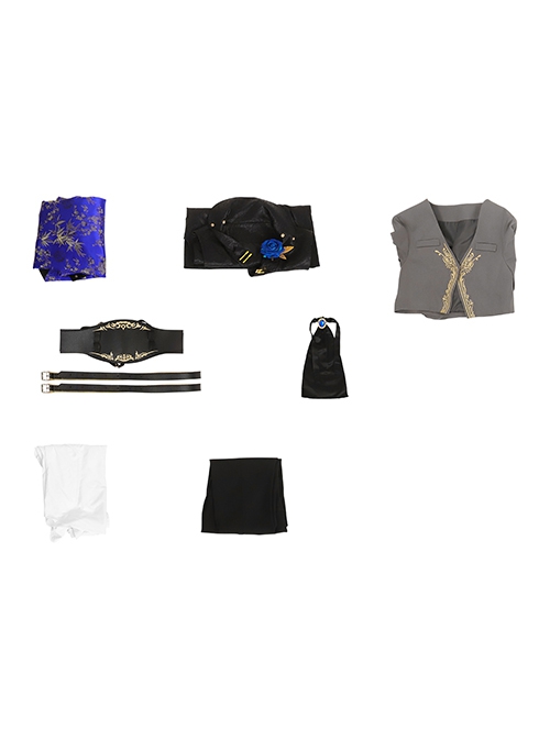 Game Final Fantasy Youth Sephiroth Blue Rose Night Of Thorns Halloween Cosplay Costume Set Without Shoes
