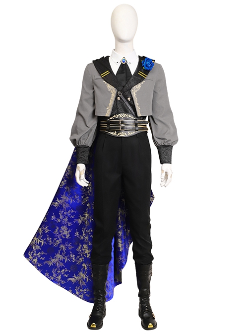 Game Final Fantasy Sephiroth Blue Rose Night Of Thorns Halloween Cosplay Accessories Black Boots