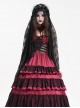 Halloween Black Long Lace Front Glass Pendant Decoration Gothic Style Lace Veil
