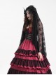 Halloween Black Long Lace Front Glass Pendant Decoration Gothic Style Lace Veil