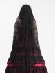 Halloween Black Long Lace Front Glass Pendant Decoration Gothic Style Lace Veil